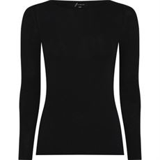 FRAU TOP, LIMA CASHMERE LS BOATNECK TOP, BLACK